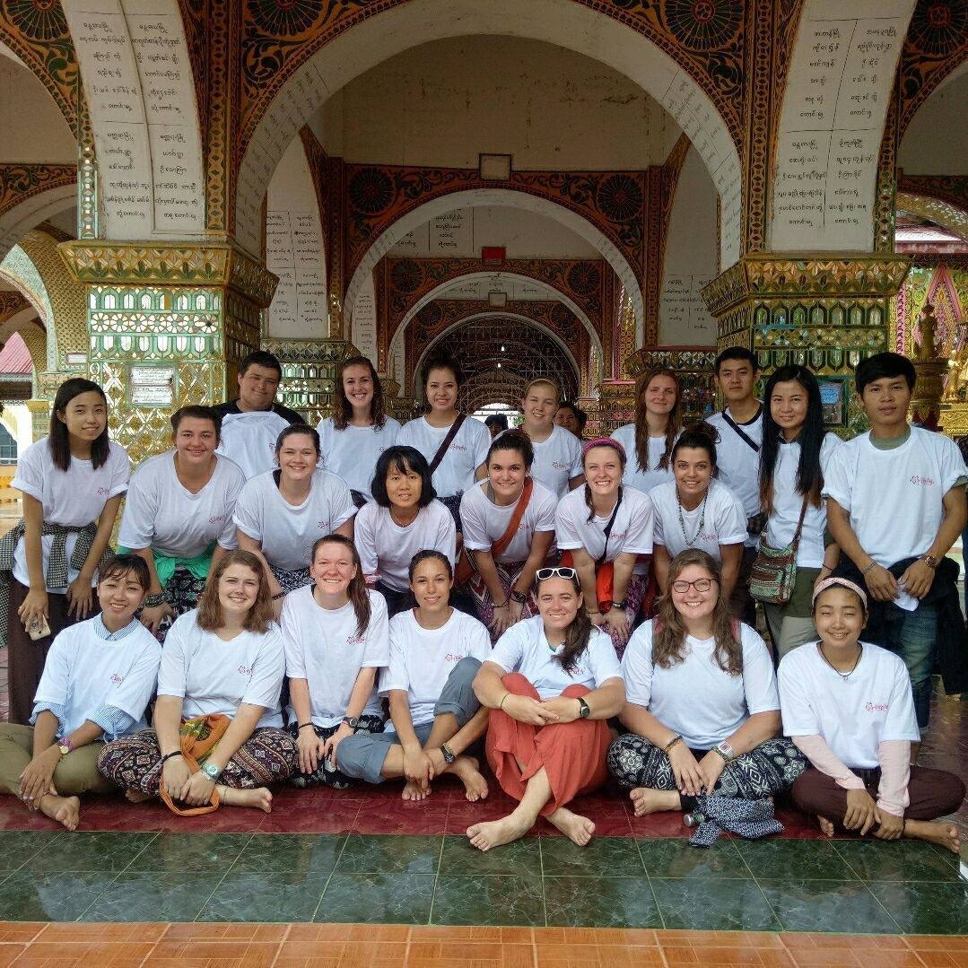 Mission teams and Volunteer Translators at a Buddhist temple