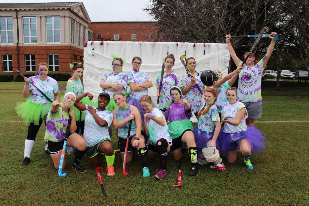 The Senior team shows off their tie-dyed uniforms