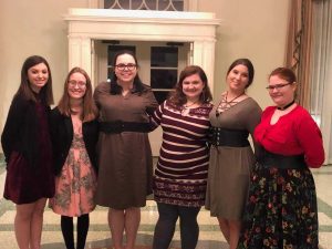 Members of the Duck family from left to right: Kaley Mann, Cori Pitts, Lauren Neery, Sarah Green, Cynthia Mosborg, and Sierra Driver