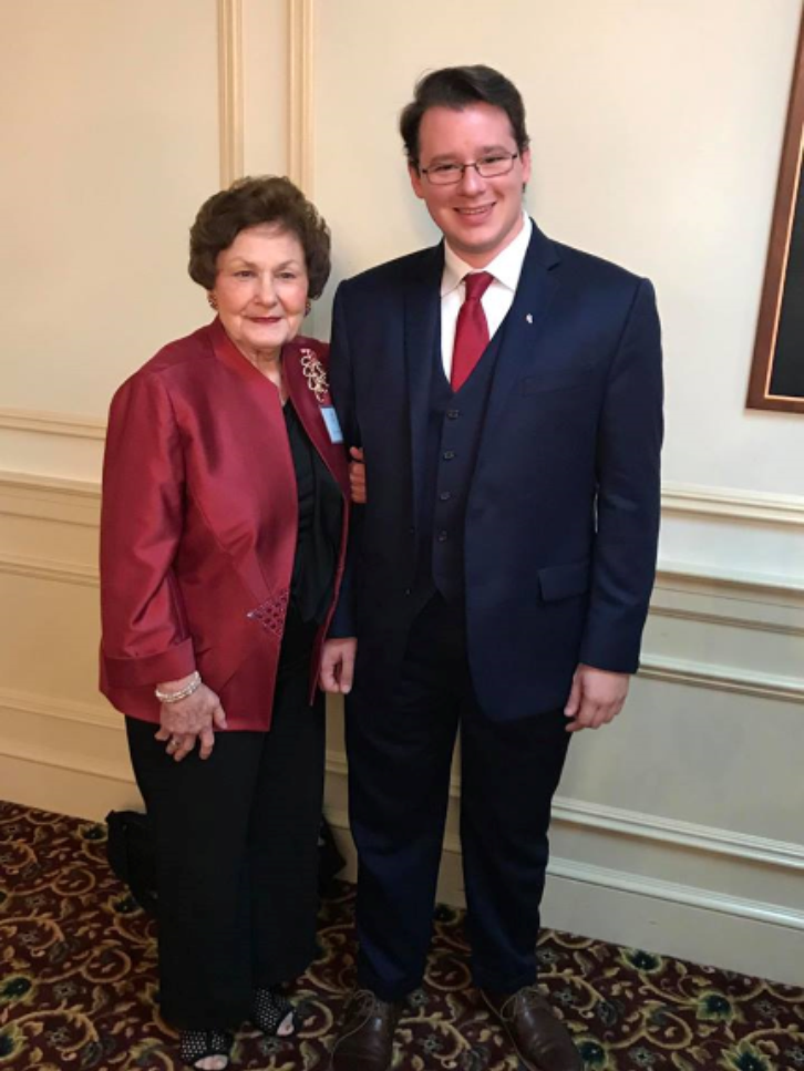 Judson Trustee Jackie Brunson ‘58, donor of the Allen organ, and Christopher Henley, guest organist, at a special recital in Brunson’s honor on October 11. Photo credit Judson College Music Department.